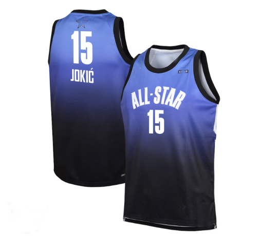 #15 Nikola Jokic NBA All-Star Game Swingman Jersey - Blue Stitched American Basketball Jersey