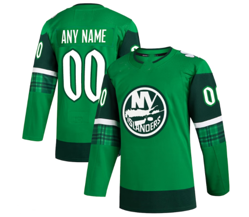 NY.Islanders 2023 St. Patrick's Day Primegreen Authentic Custom Jersey - Kelly Green Stitched American Hockey Jerseys