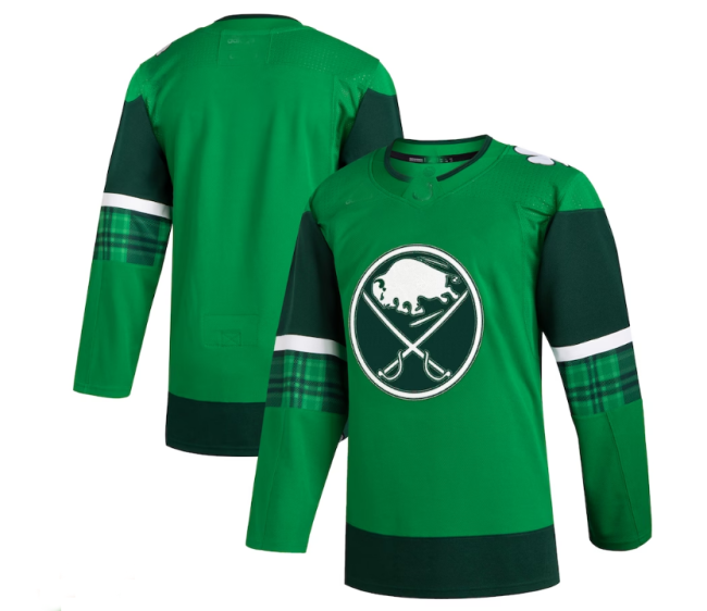 B.Sabres 2023 St. Patrick's Day Primegreen Authentic Jersey - Kelly Green Stitched American Hockey Jerseys