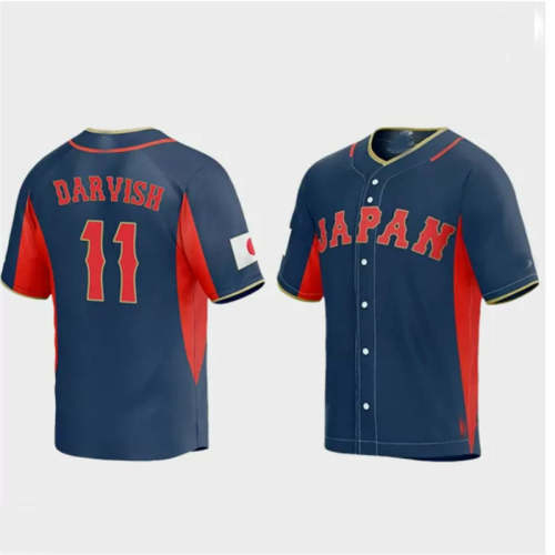 #11 Yu Darvish Japan Baseball 2023 World Baseball Classic Jersey �C Navy Stitches Baseball Jerseys