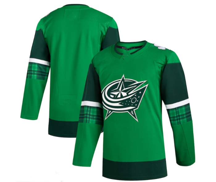 C.Blue Jackets 2023 St. Patrick's Day Primegreen Authentic Jersey - Kelly Green Stitched American Hockey Jerseys