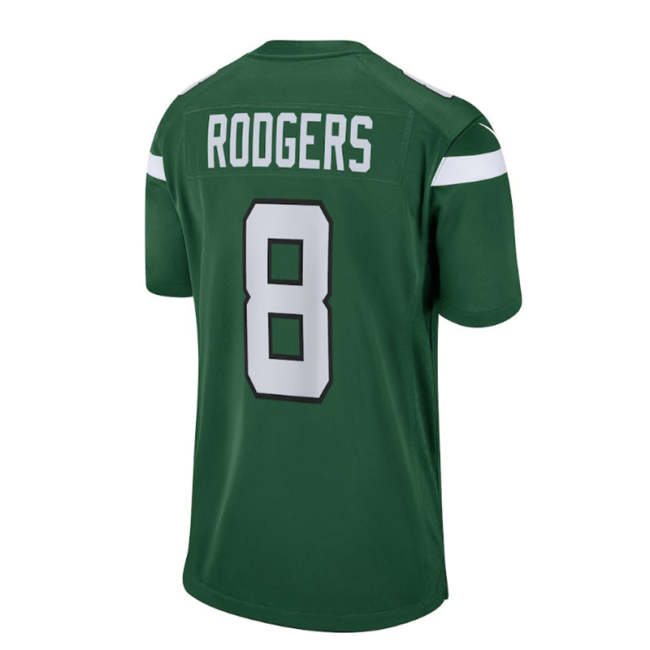 NY.Jets #8 Aaron Rodgers Game Jersey - Gotham Green Stitched American Football Jerseys Mens Womens Youth