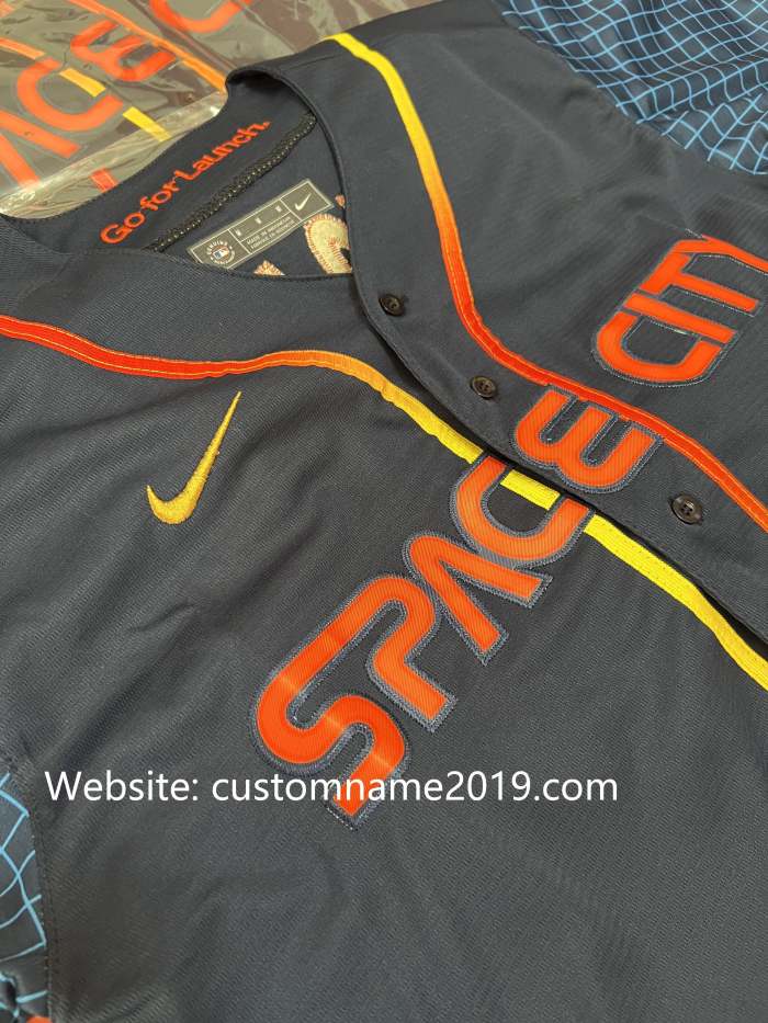 Baseball Jerseys New Houston Astros 27 Jose Altuve Navy Stitched 2022 Space City Connect Jerseys Mens Womens Kids