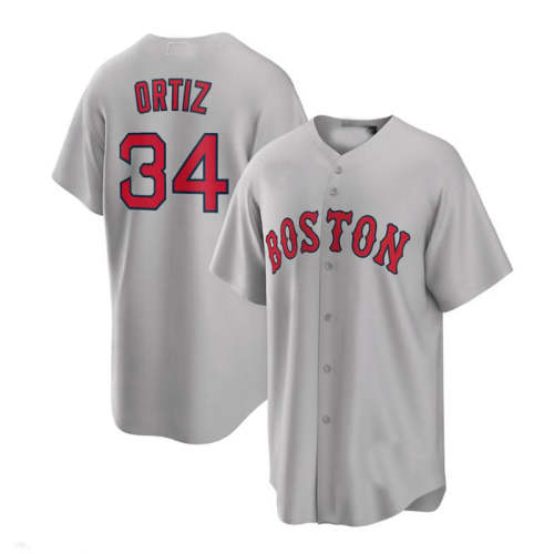 Boston Red Sox #34 David Ortiz Road Replica Player Jersey - Gray Baseball Jerseys