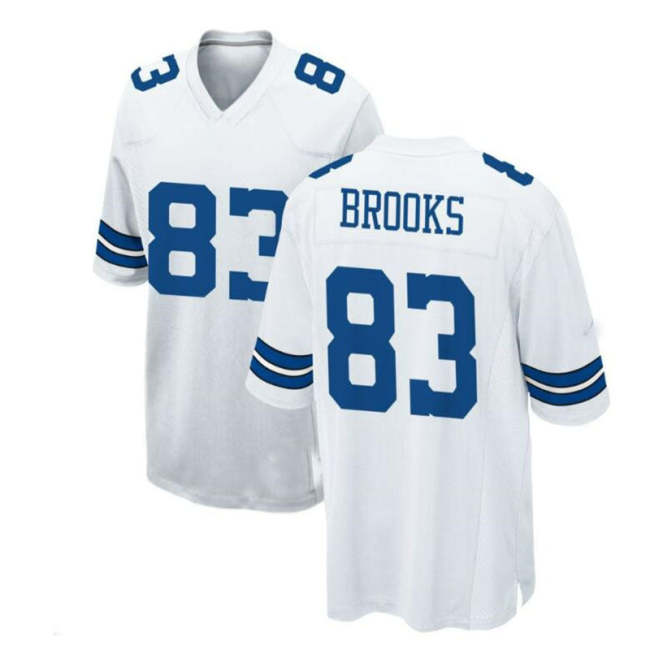 D.Cowboys #83 Jalen Brooks Game Jersey - White Stitched American Football Jerseys