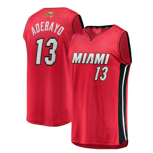 M.Heat #13 Bam Adebayo Fanatics Branded 2023 Finals Fast Break Player Jersey - Statement Edition - Red Stitched American Basketball Jersey