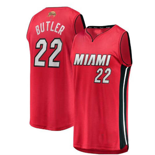 M.Heat #22 Jimmy Butler Fanatics Branded 2023 Finals Fast Break Player Jersey - Statement Edition - Red Stitched American Basketball Jersey