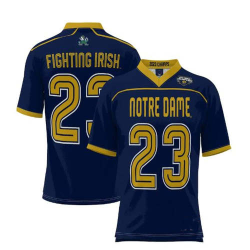 #23 N.Dame Fighting Irish ProSphere 2023 Lacrosse National Champions Jersey - Navy Stitched American College Jerseys