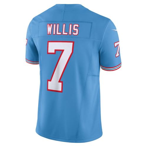 Tennessee Titans #07 Malik Willis Light Blue Oilers Throwback Vapor Limited Jersey Stitched American Football Jerseys