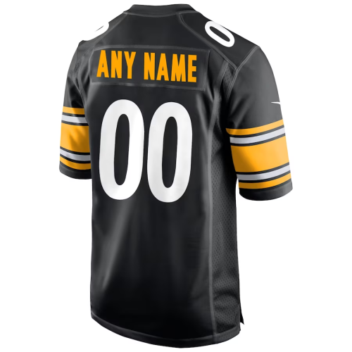 Men's Pittsburgh Steelers Black Custom Game Jersey