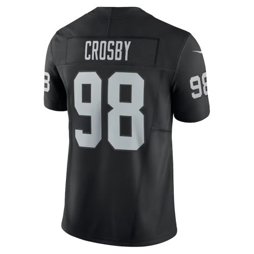 LV.Raiders #98 Maxx Crosby Black Vapor Jersey Stitched American Football Jerseys
