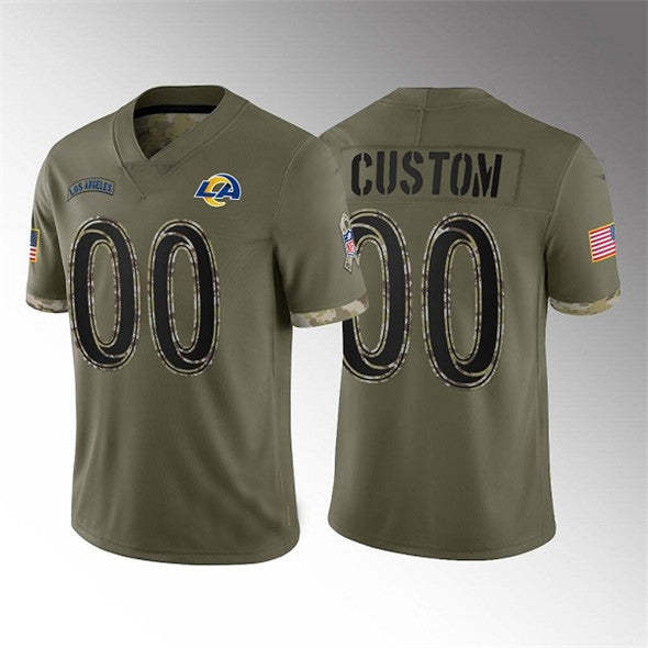 LA.Rams #3 Cam Akers ACTIVE PLAYER 2022 Olive Salute To Service Limited Stitched Jersey Football Jersey