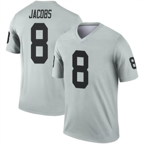 LV.Raiders #8 Josh Jacobs Legend Inverted Silver Jersey Stitched American Football Jerseys