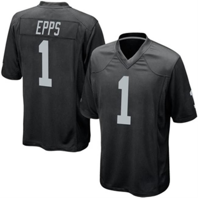 LV. Raiders #1 Marcus Epps  Black Game Jersey Stitched American Football Jerseys