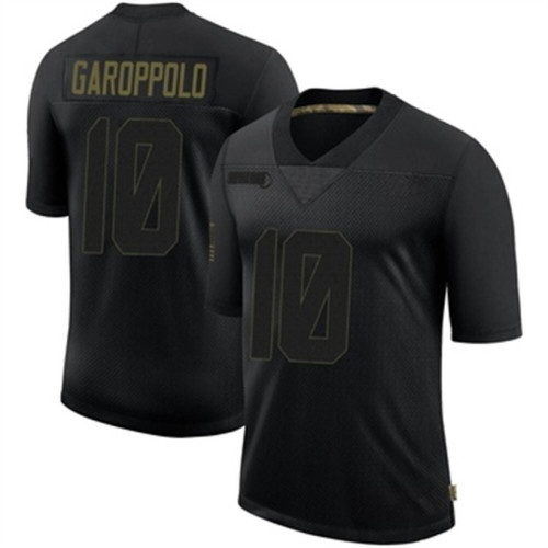 LV. Raiders #10 Jimmy Garoppolo Black Limited 2020 Salute To Service Jersey Stitched American Football Jerseys