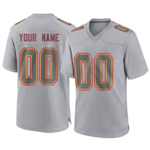 Custom KC.Chiefs Gray Atmosphere Game Jersey Stitched Jersey Football Jerseys