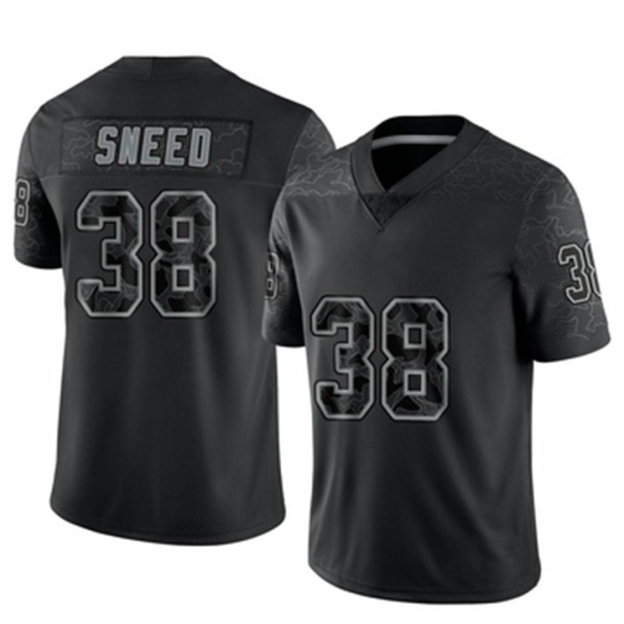 KC.Chiefs #38 L'Jarius Sneed Black RFLCTV Limited Jersey Stitched American Football Jerseys