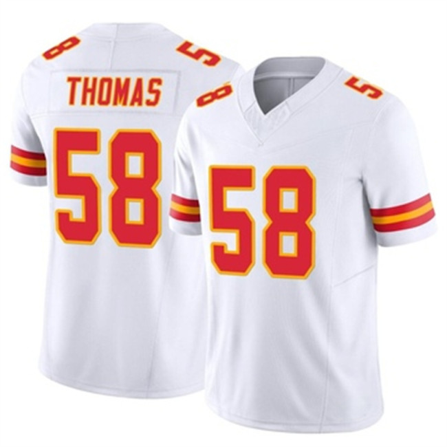 KC.Chiefs #58 Derrick Thomas White Team Logo Vapor Limited Jersey American Jerseys Stitched Jersey Football Jerseys