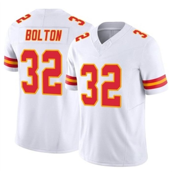 KC.Chiefs #32 Nick Bolton White Team Logo Vapor Limited Jersey Stitched American Football Jerseys