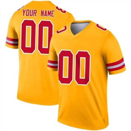 Custom KC.Chiefs Gold Inverted Legend Jersey American Stitched Jersey Football Jerseys