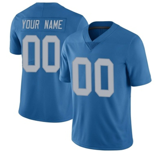 Custom D.Lions Blue Vapor FUSE Football Jersey Stitched American Football Jerseys