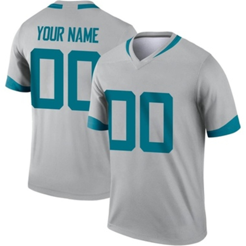 Custom J.Jaguars Gray Shadow Elite Jersey Stitched American Football Jerseys