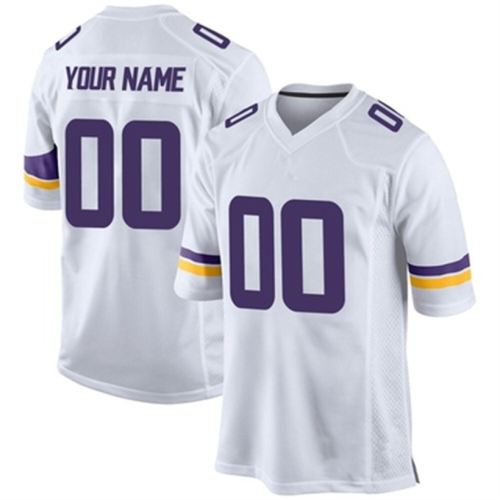 Custom MN.Vikings White Game Jersey Stitched Jerseys Football Jerseys