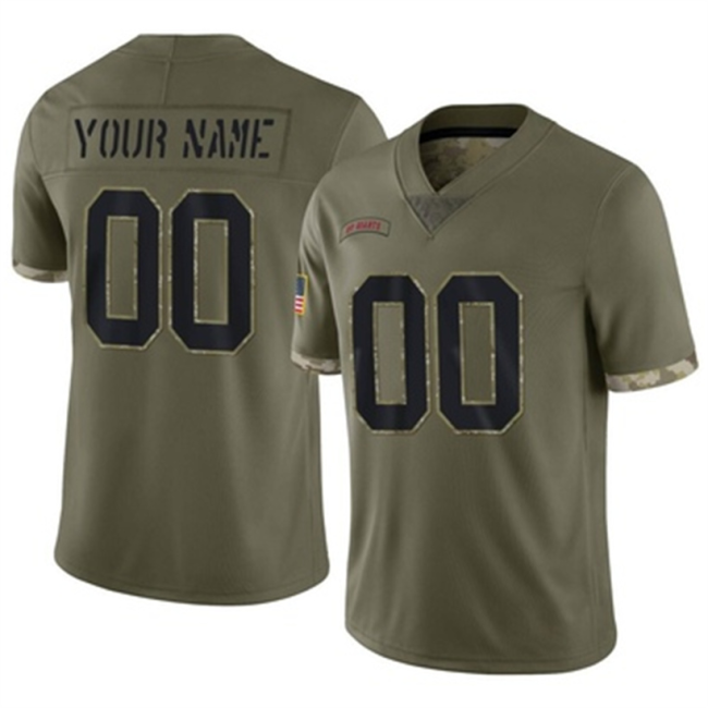 Custom NY.Giants ACTIVE PLAYER 2022 Olive Salute To Service Limited  Stitched American Football Jerseys