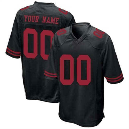 Custom SF.49ers Black Game Jersey Stitched American Football Jerseys