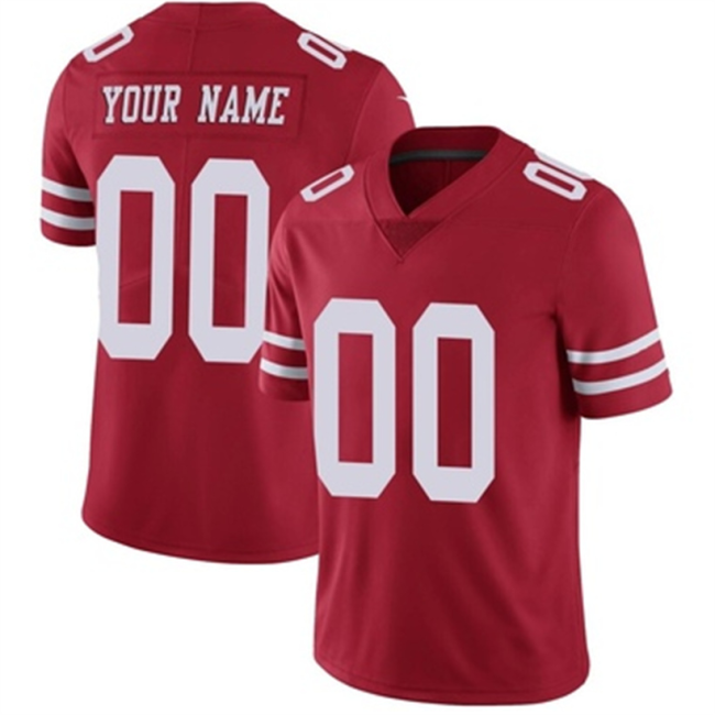 Custom SF.49ers Red Vapor Limited Jersey Stitched American Football Jerseys