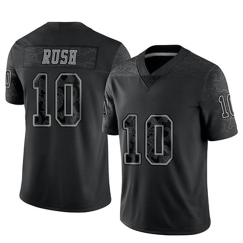 D.Cowboys #10 Cooper Rush Black Limited Reflective Jersey Stitched American Football Jerseys