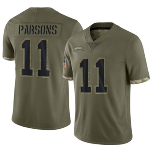 D.Cowboys #11 Micah Parsons ACTIVE PLAYER 2022 Olive Salute To Service Limited Stitched Jersey Football Jerseys