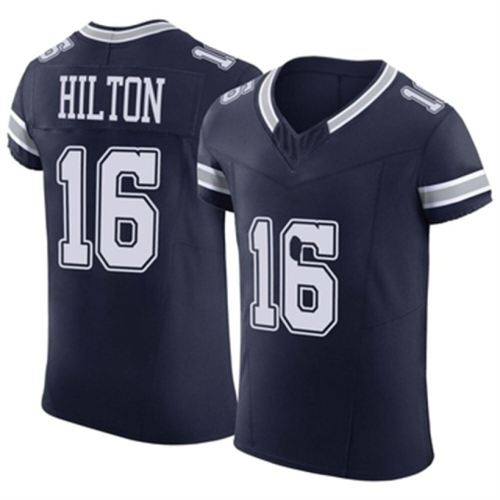 D.Cowboys #16 TY Hilton Navy Elite Vapor FUSE Jersey Stitched American Football Jerseys