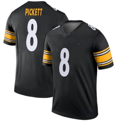 P.Steelers #8 Kenny Pickett Jersey Black Legend Stitched American Football Jerseys