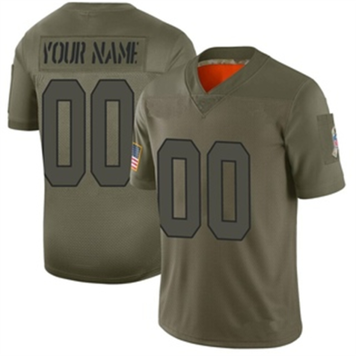 Custom KC.Chiefs ACTIVE PLAYER 2022 Olive Salute To Service Limited Stitched Jersey Football Jerseys