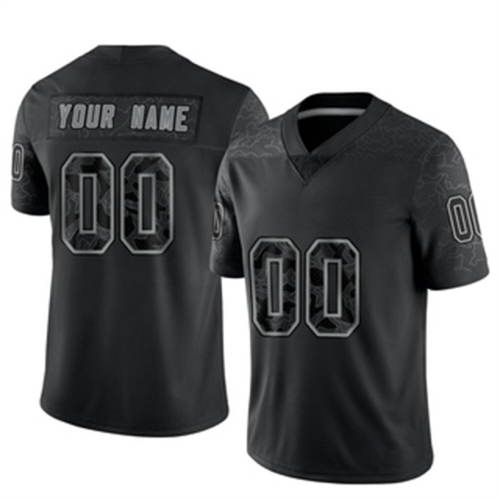 Custom KC.Chiefs Black RFLCTV Limited Jersey American Jerseys Stitched Jersey Football Jerseys