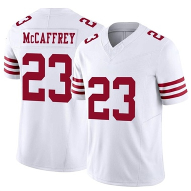 SF.49ers #23 Christian McCaffrey Vapor FUSE Jersey White Limited Stitched American Football Jerseys