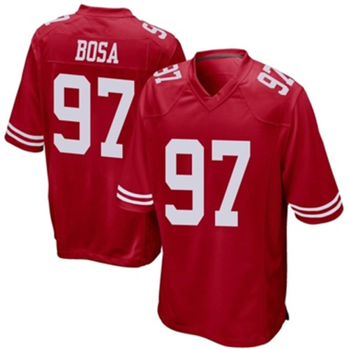 SF.49ers #97 Nick Bosa Team Color Jersey Red Game Stitched American Football Jerseys