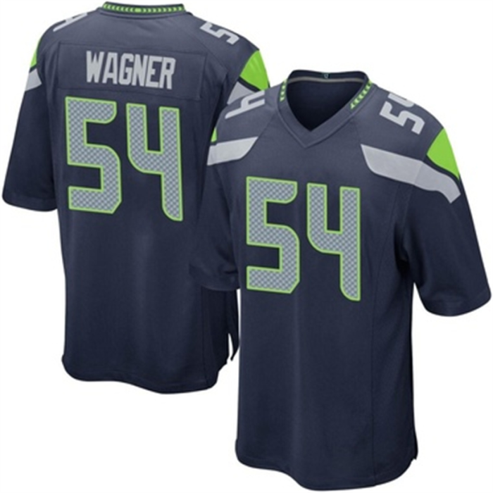 S.Seahawks #54 Bobby Wagner Team Color Jersey Navy Game Stitched American Football Jerseys