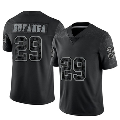 SF.49ers #29 Talanoa Hufanga Reflective Jersey Black Limited Stitched American Football Jerseys