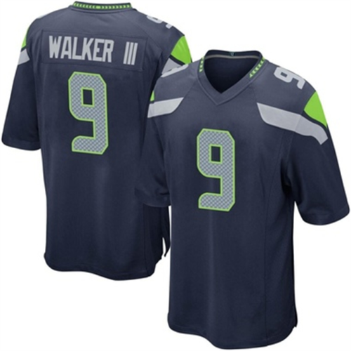 S.Seahawks #9 Kenneth Walker III Team Color Jersey Navy Game Stitched American Football Jerseys