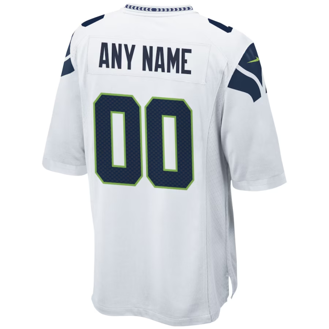 Custom S.Seahawks White Game Jersey Stitched American Football Jerseys