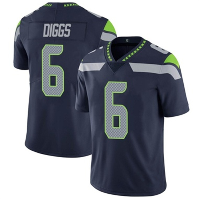 S.Seahawks #6 Quandre Diggs Vapor FUSE Jersey Navy Limited Stitched American Football Jerseys