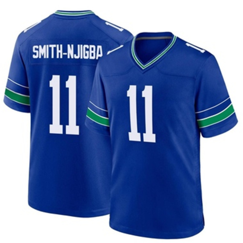 S.Seahawks #11 Jaxon Smith Njigba Throwback Jersey Royal Game Stitched American Football Jerseys