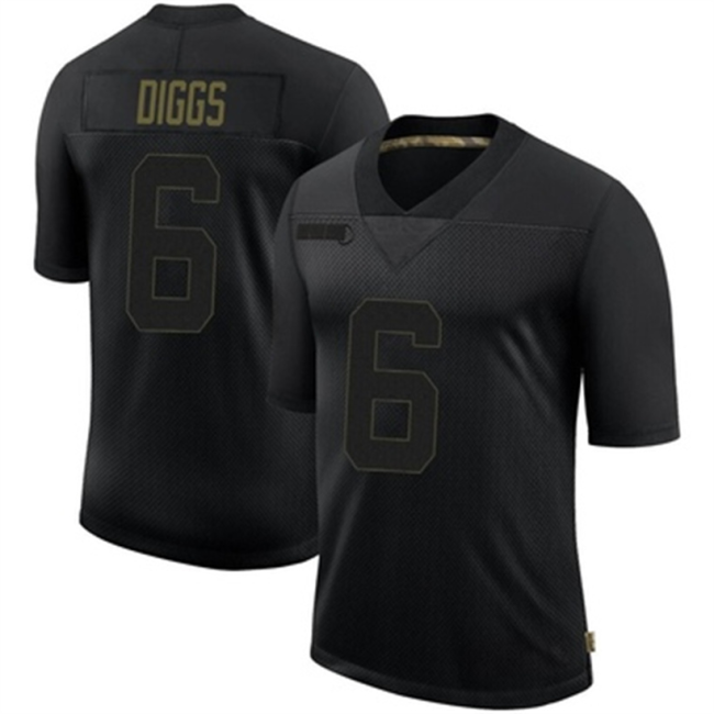 S.Seahawks #6 Quandre Diggs 2020 Salute To Service Jersey Black Limited Stitched American Football Jerseys