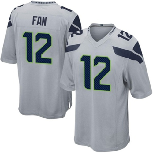 S.Seahawks #12 12th Fan Alternate Jersey Gray Game Stitched American Football Jerseys