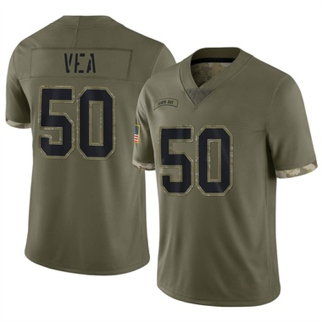 TB.Buccaneers #50 Vita Vea 2022 Salute To Service Jersey Olive Limited Stitched American Football Jerseys