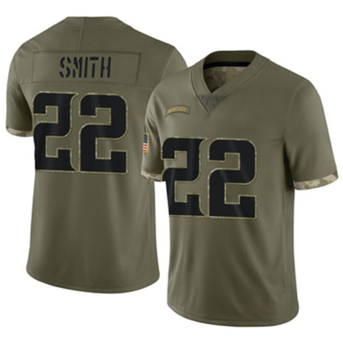 M.Vikings #22 Harrison Smith 2022 Salute To Service Jersey Olive Limited Stitched American Football Jerseys