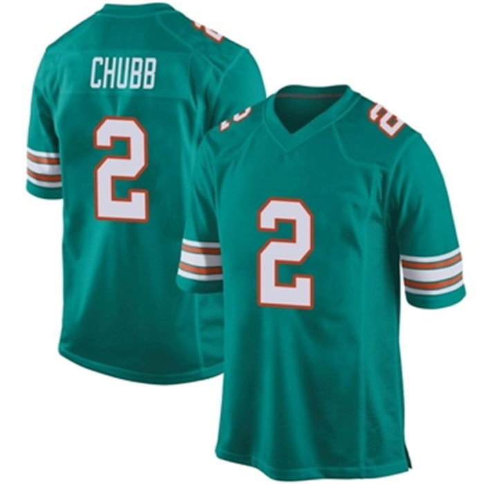 M.Dolphins #2 Bradley Chubb Aqua Alternate Jersey Game Stitched American Football Jerseys