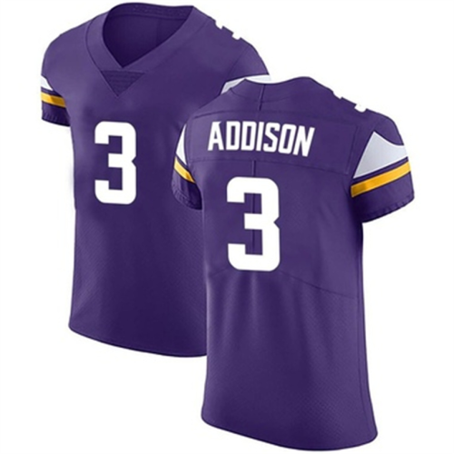 M.Vikings #3 Jordan Addison Team Color Vapor Untouchable Jersey Purple Elite Stitched American Football Jerseys